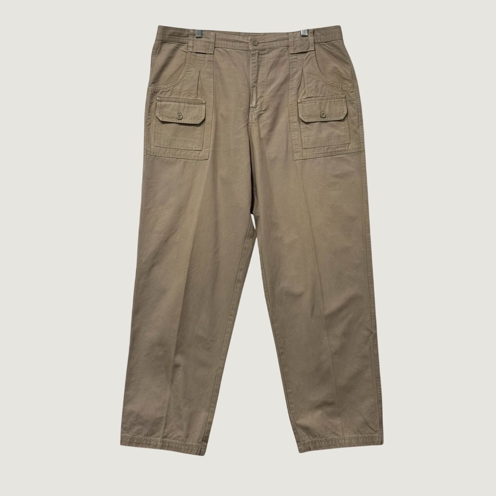 Magellan Pants Mens 40x29 Tan Khaki Cargo Outdoor Cotton Canvas Straight Leg